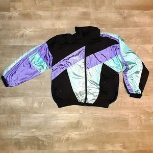80s color block track jacket